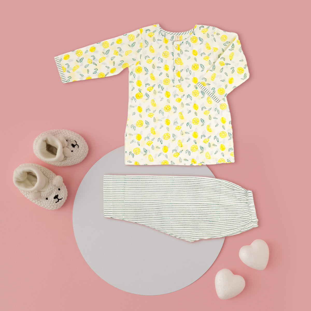 Nimbu Print Night Dress - Firky