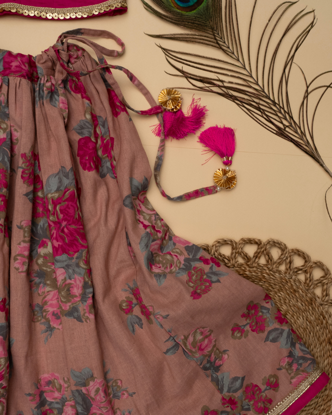 Gul Girls Peach Blossom Lehenga Set
