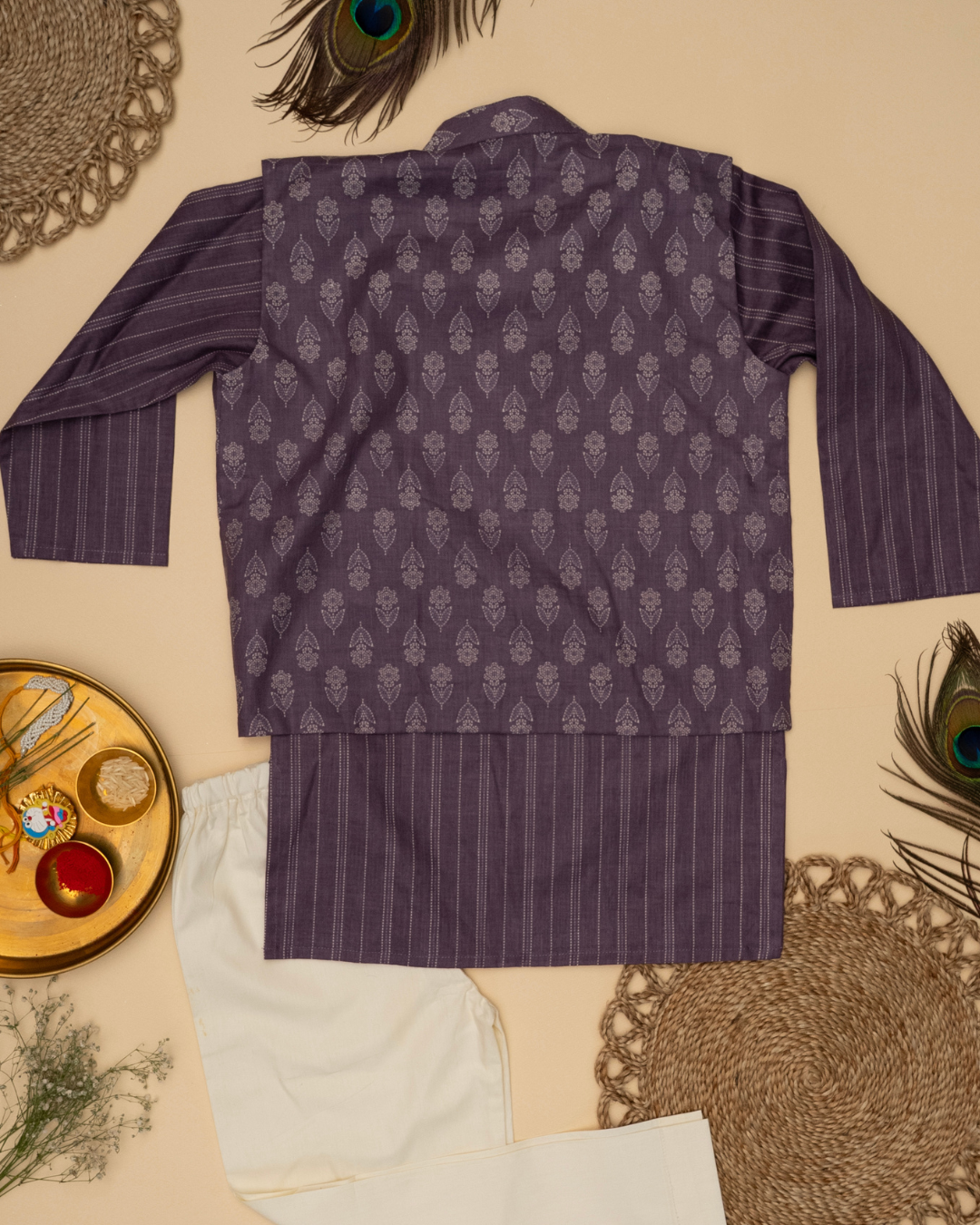 Gul Mauve Kurta Bandi Set