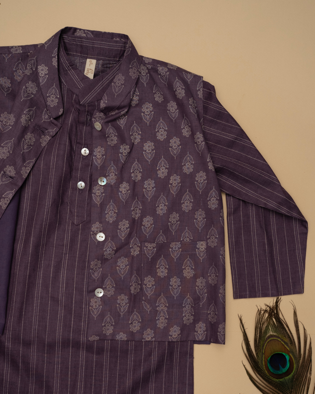 Gul Mauve Kurta Bandi Set