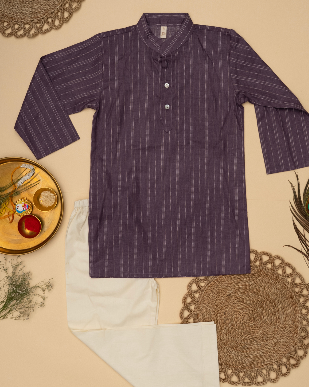 Gul Mauve Kurta Bandi Set