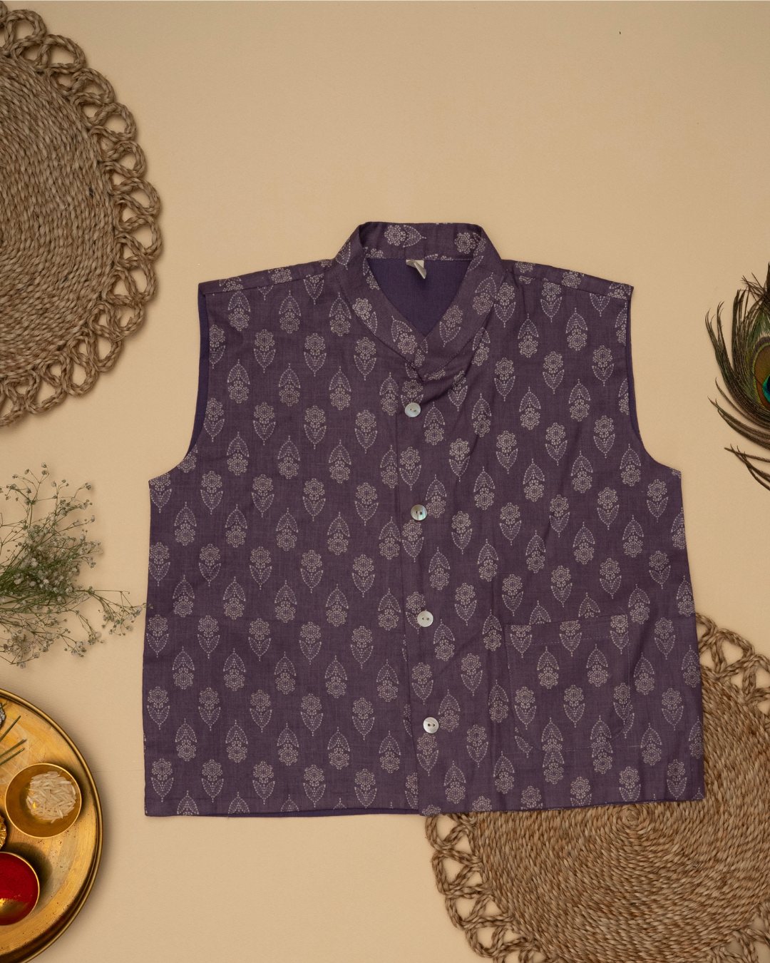 Gul Mauve Kurta Bandi Set