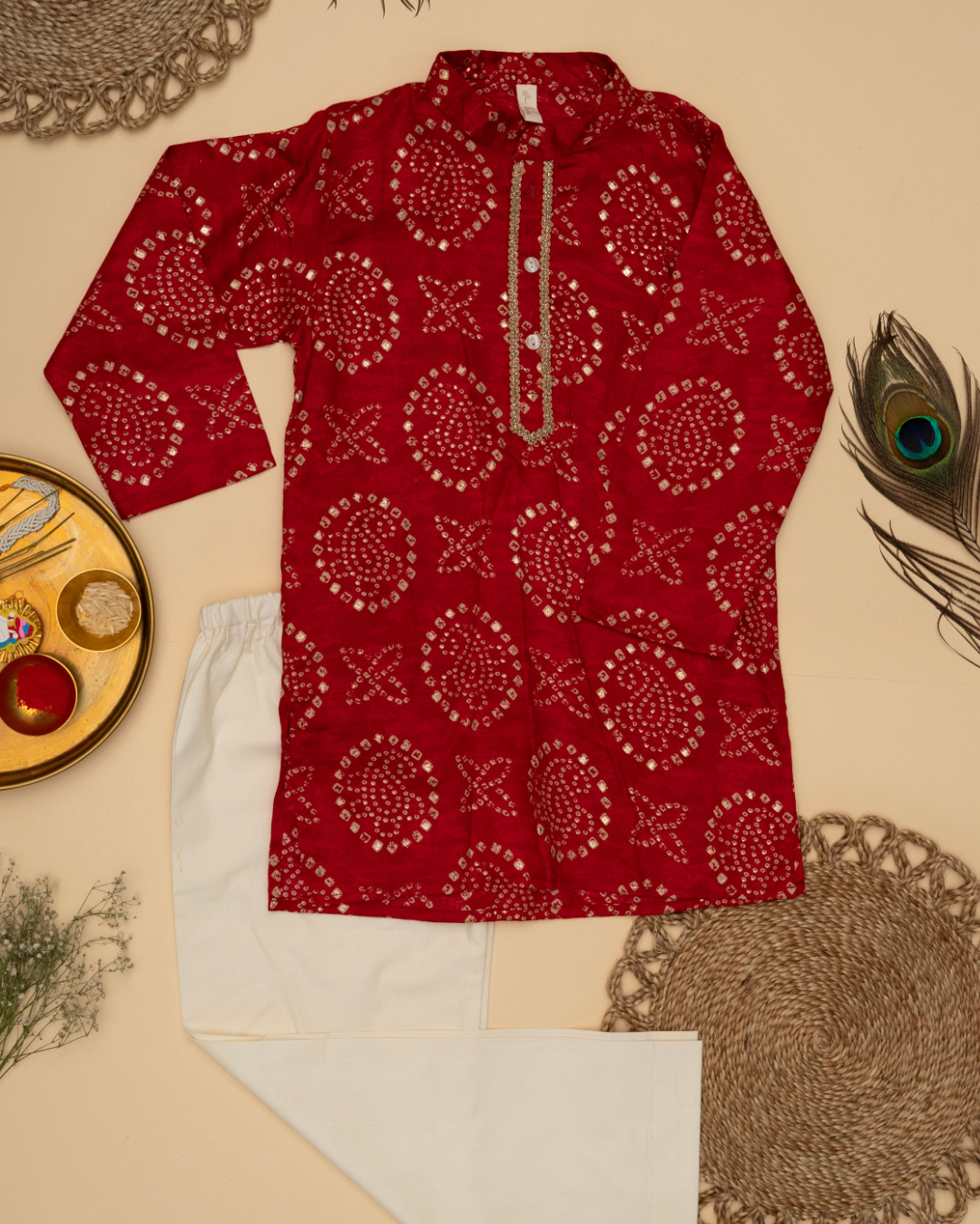 Gul Cherry Red Kurta Set