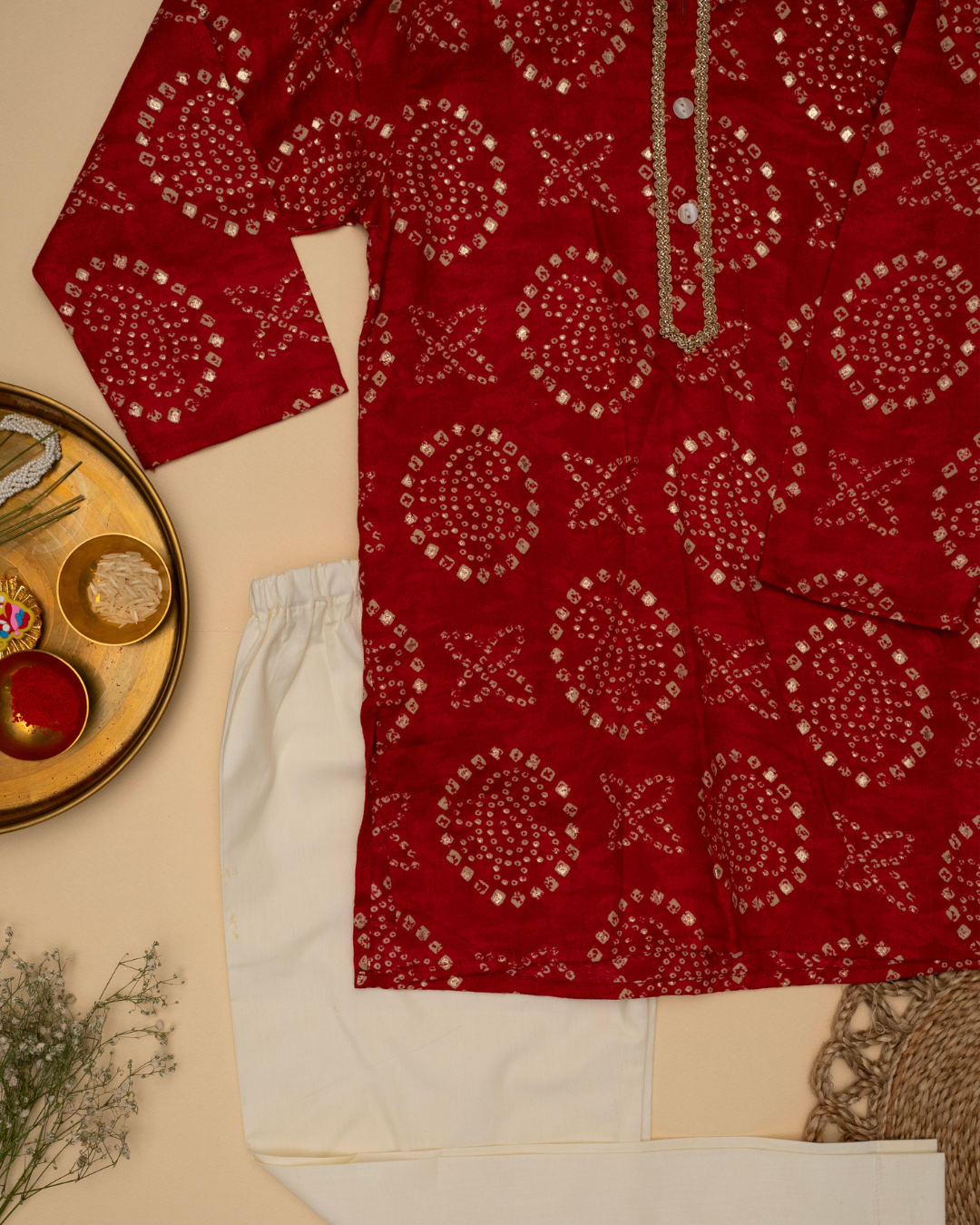 Gul Cherry Red Kurta Set