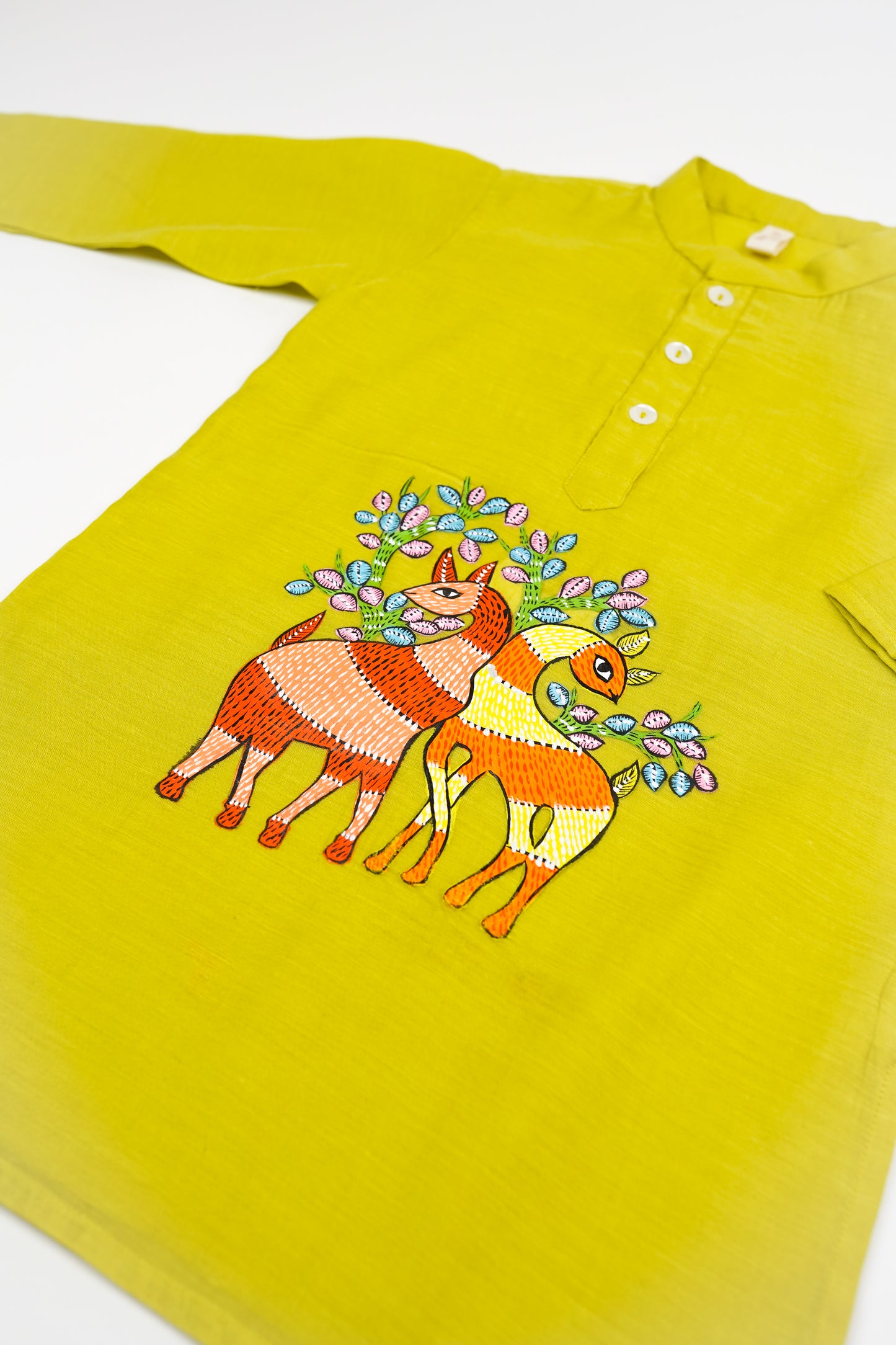 Bhola Hiran Hand Printed Kurta Pajama Set - Firky