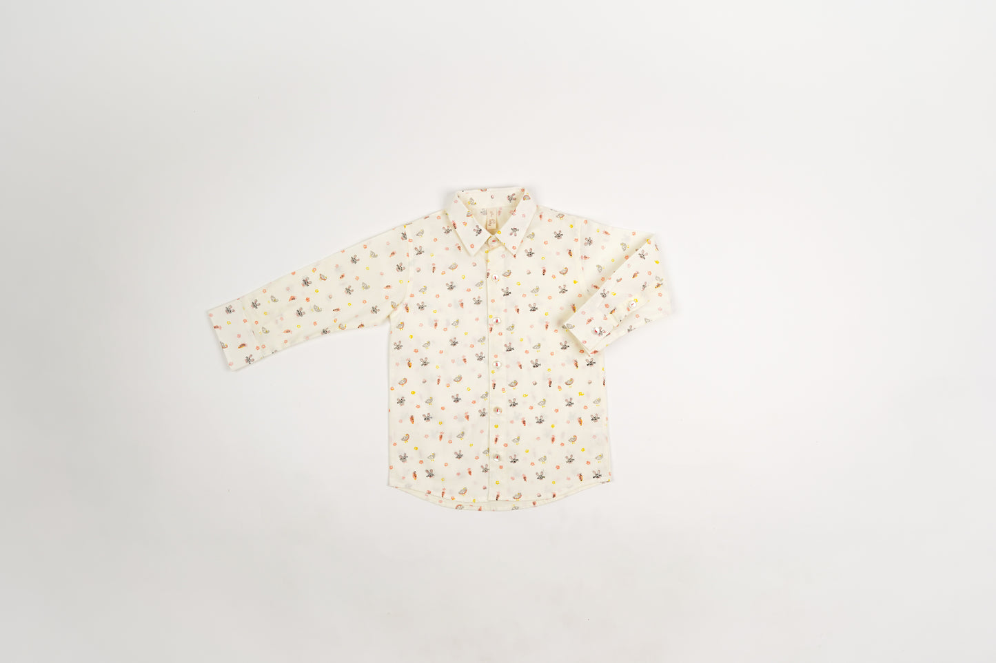 Bunny & Carrot Print Boys Collar Shirt - Firky