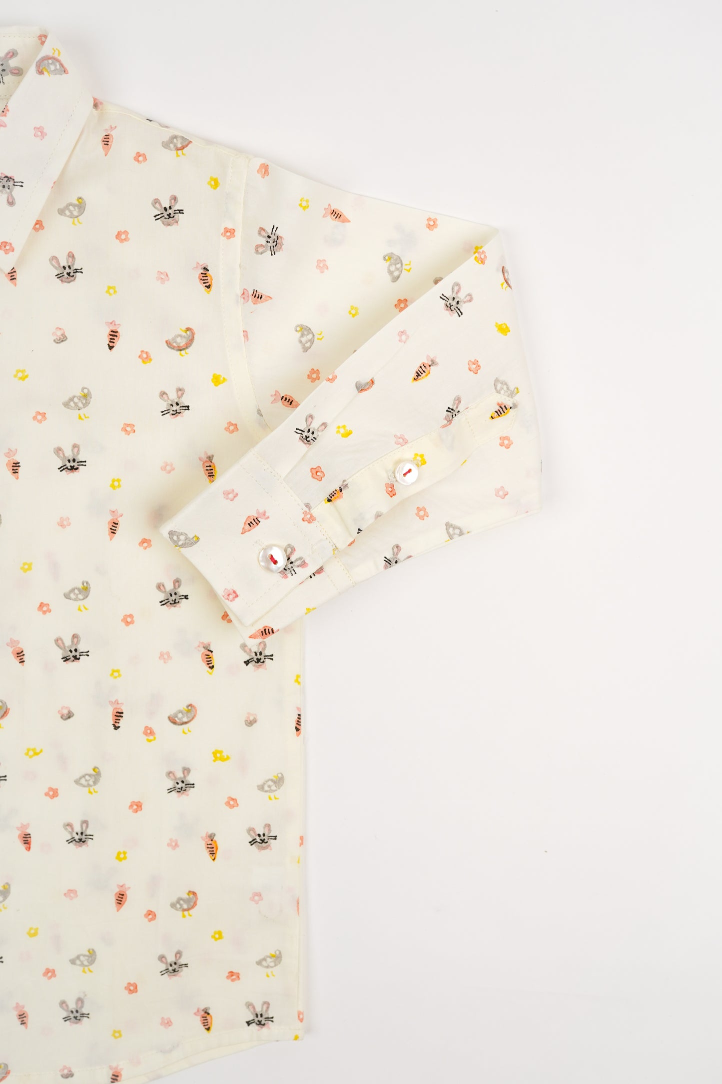 Bunny & Carrot Print Boys Collar Shirt - Firky