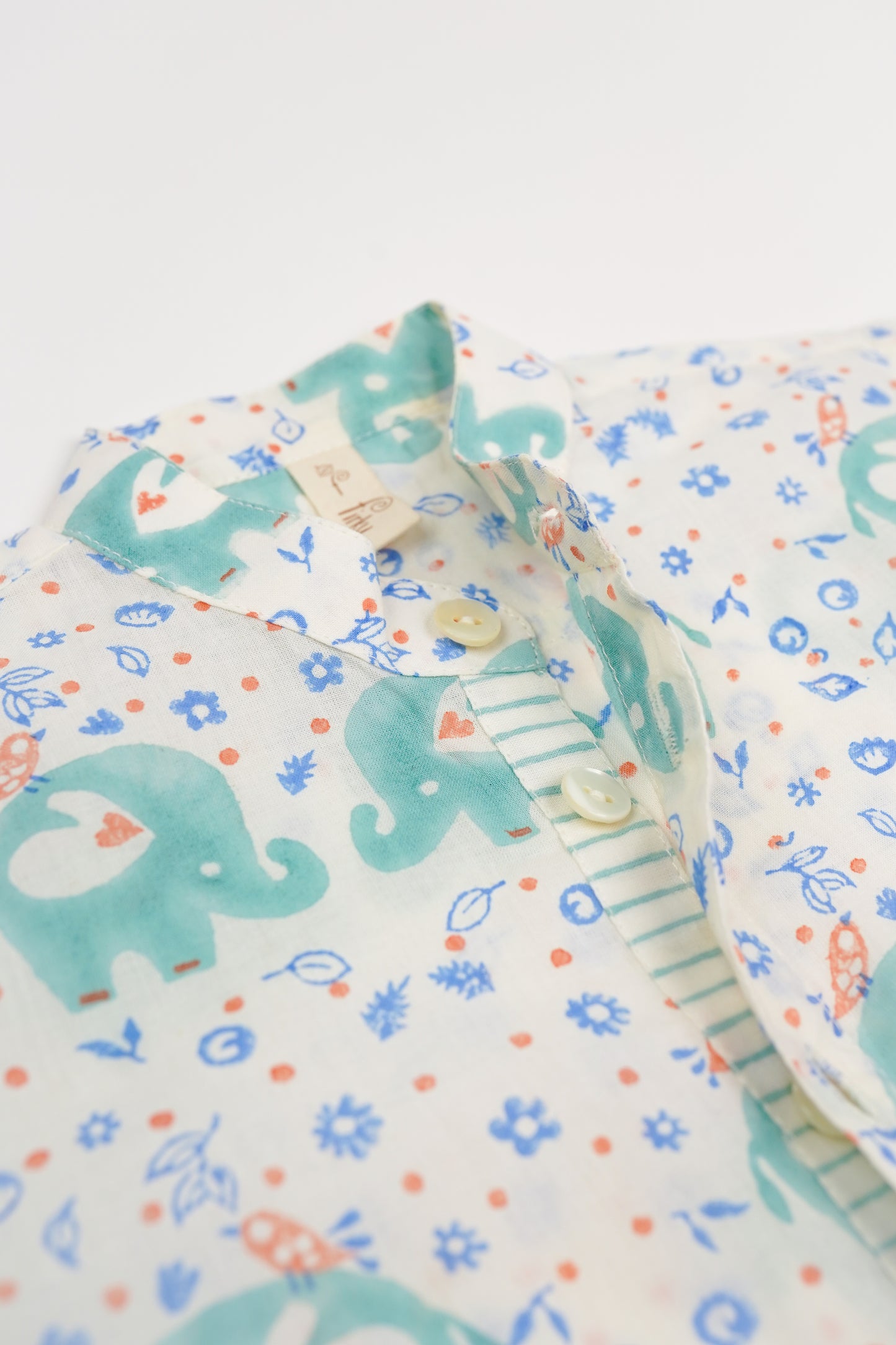 Hathiraja Print Boys Chinese Collar Shirt - Firky