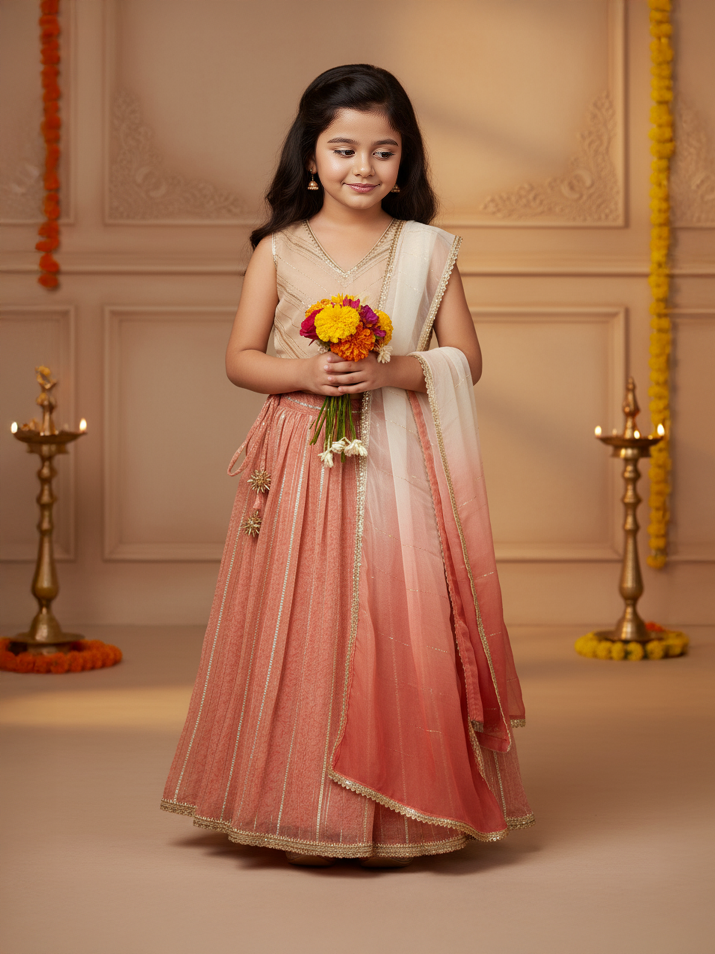 Jugnu Ivory Lehnga Set