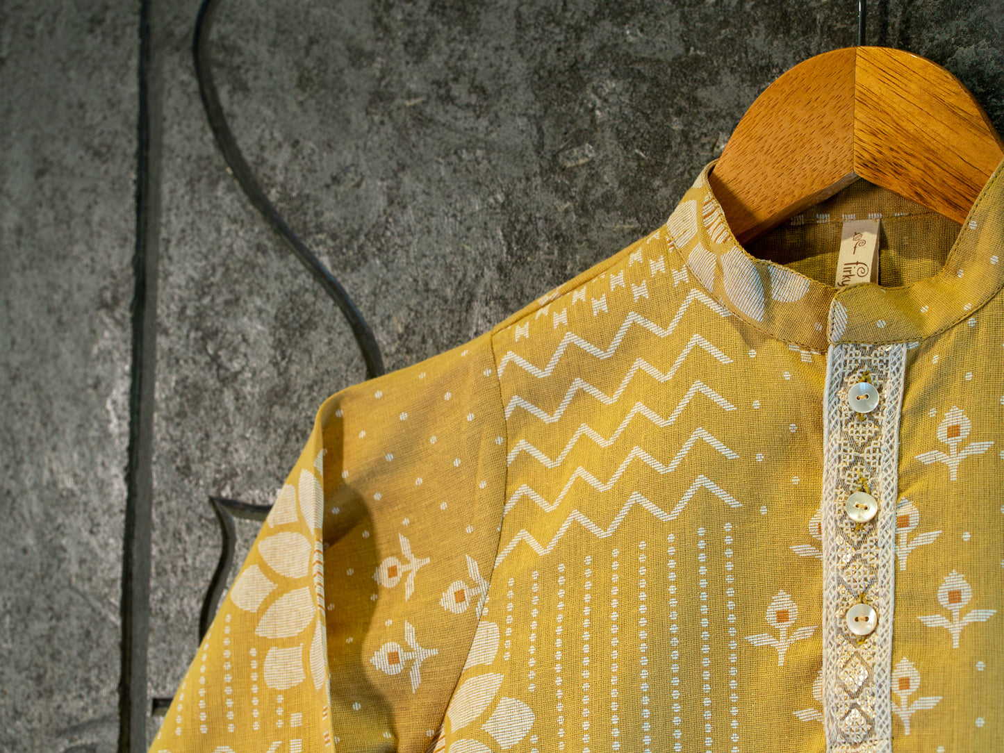 Gulbahar Boys Mustard Kurta Set