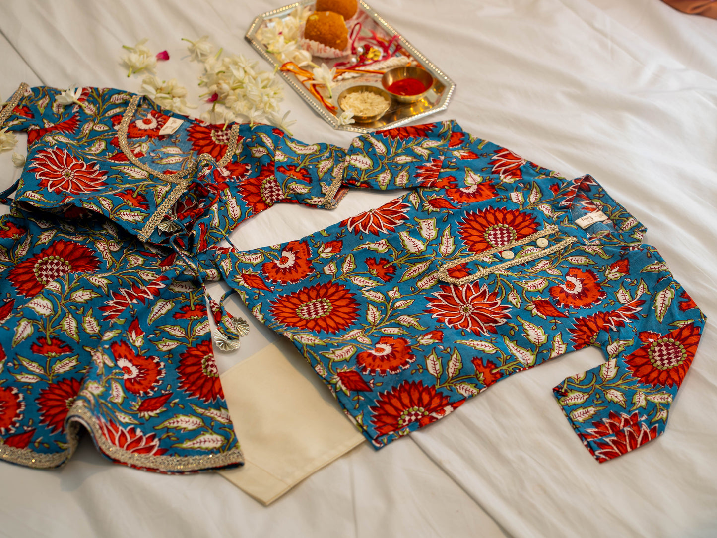 Gulabahar Infant Boys Teal Kurta Set