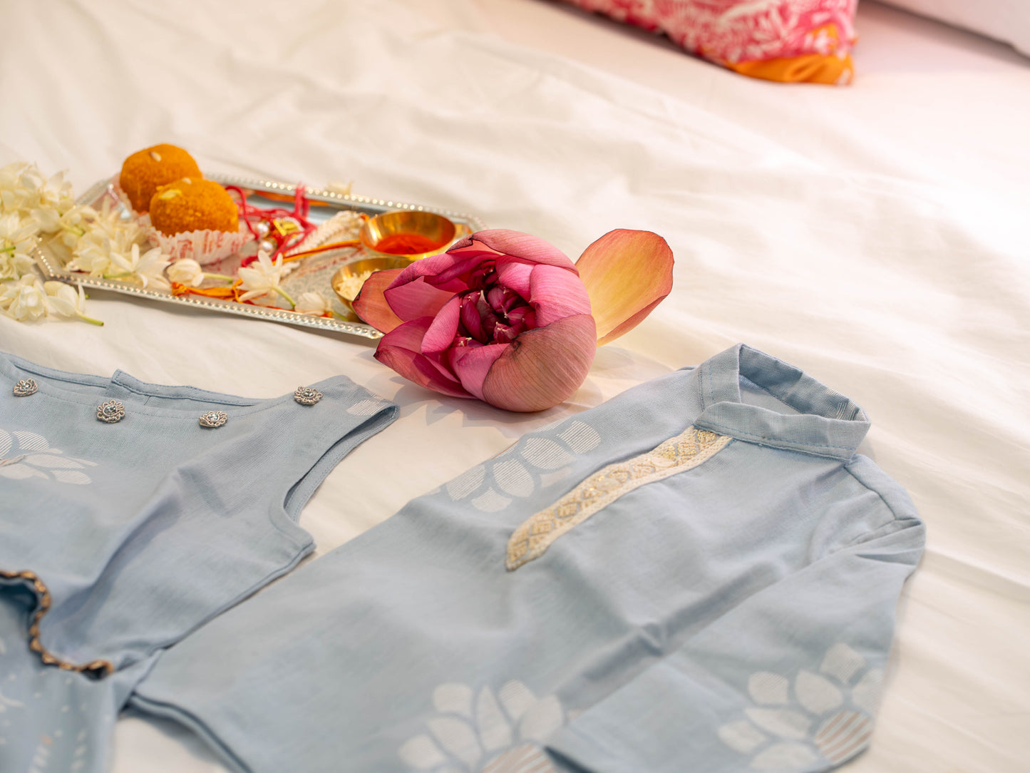 Gulbahar Infant Boys Blue Kurta Set