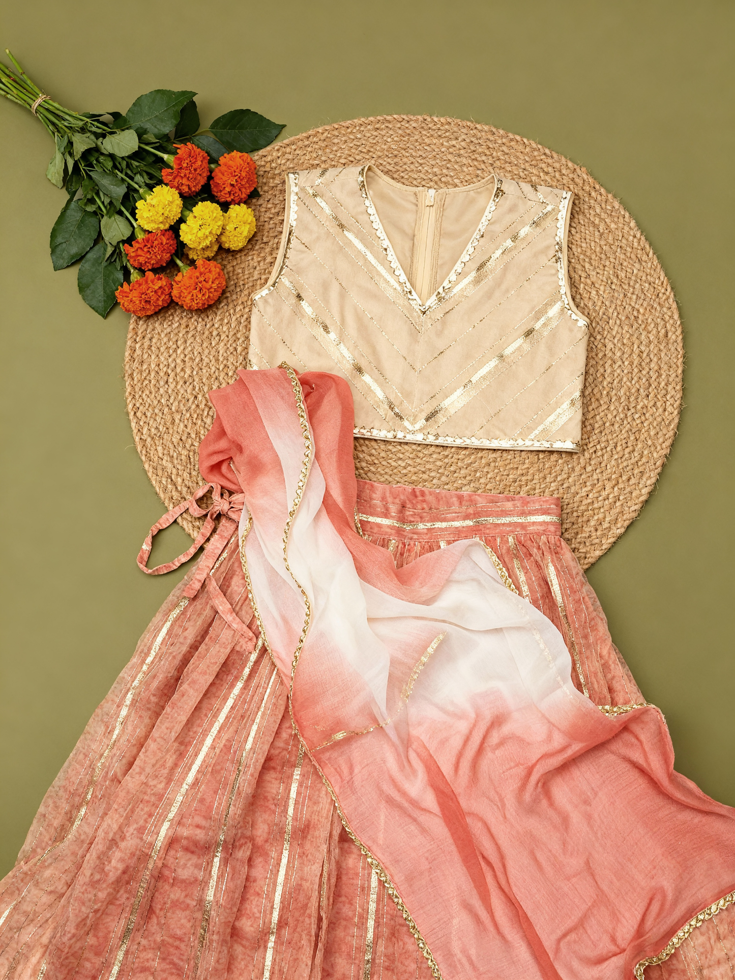 Jugnu Ivory Lehnga Set