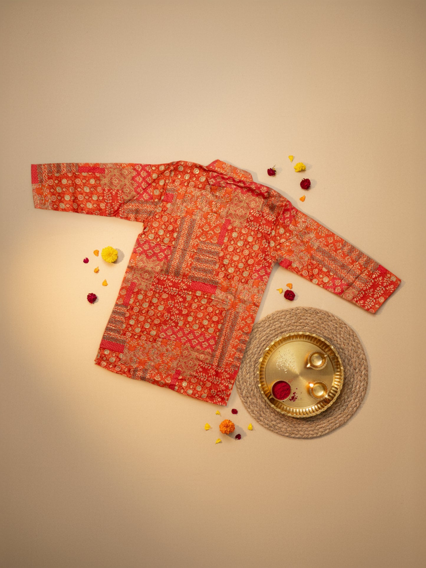 Jugnu Saffron Kurta Set