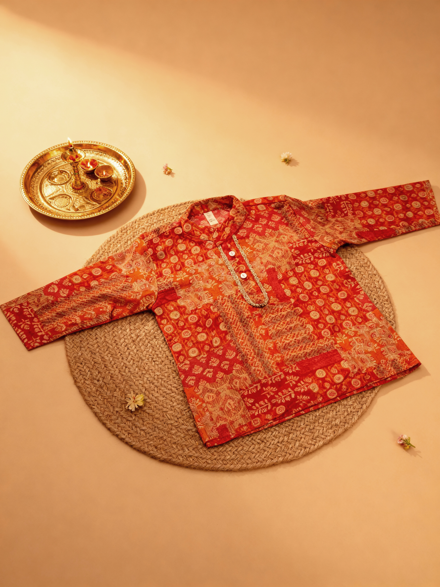Jugnu Infant Saffron Kurta Set