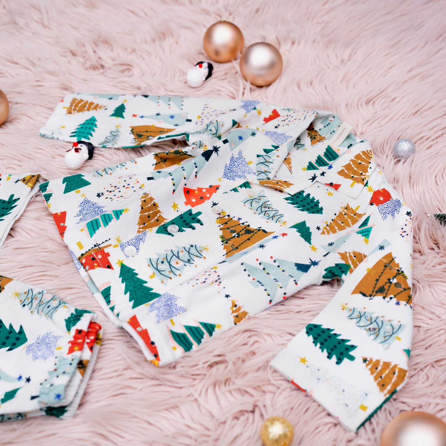 Kids XMAS Tree Warm Night Suit