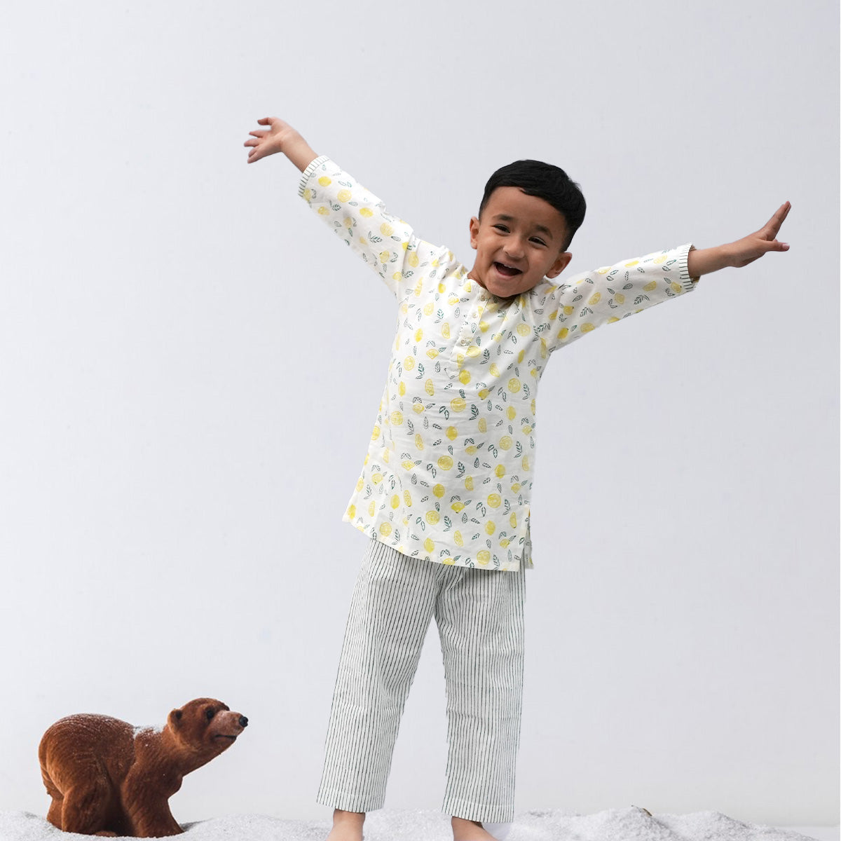 Nimbu Print Night Dress - Firky