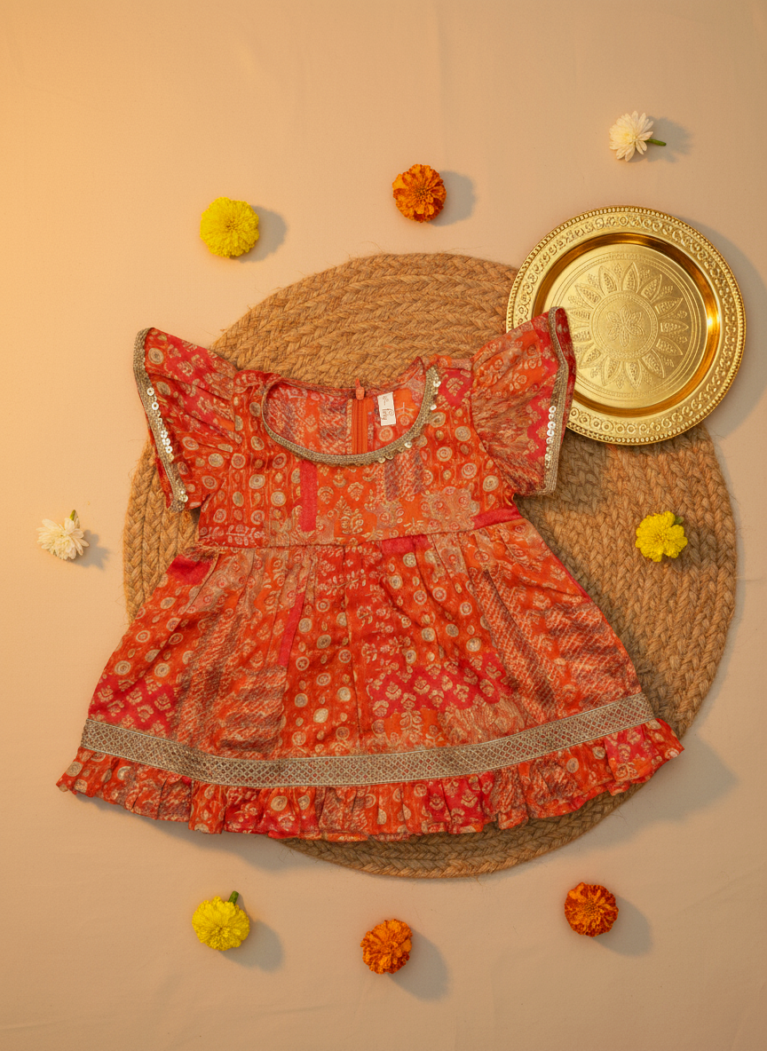 Jugnu Infant Safforn Dress