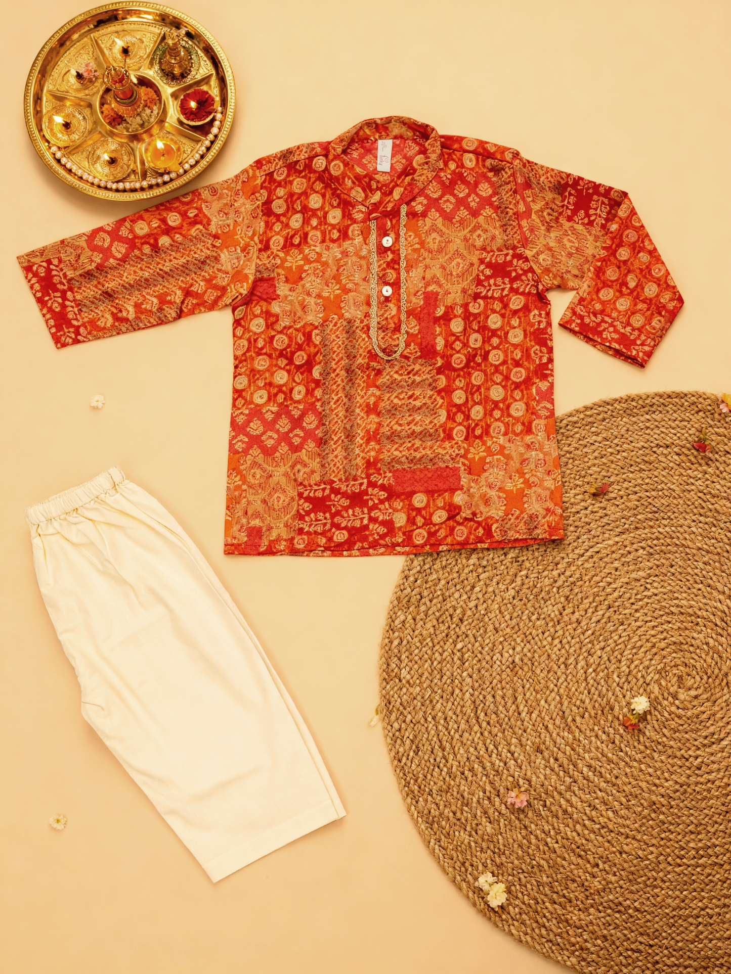 Jugnu Infant Saffron Kurta Set