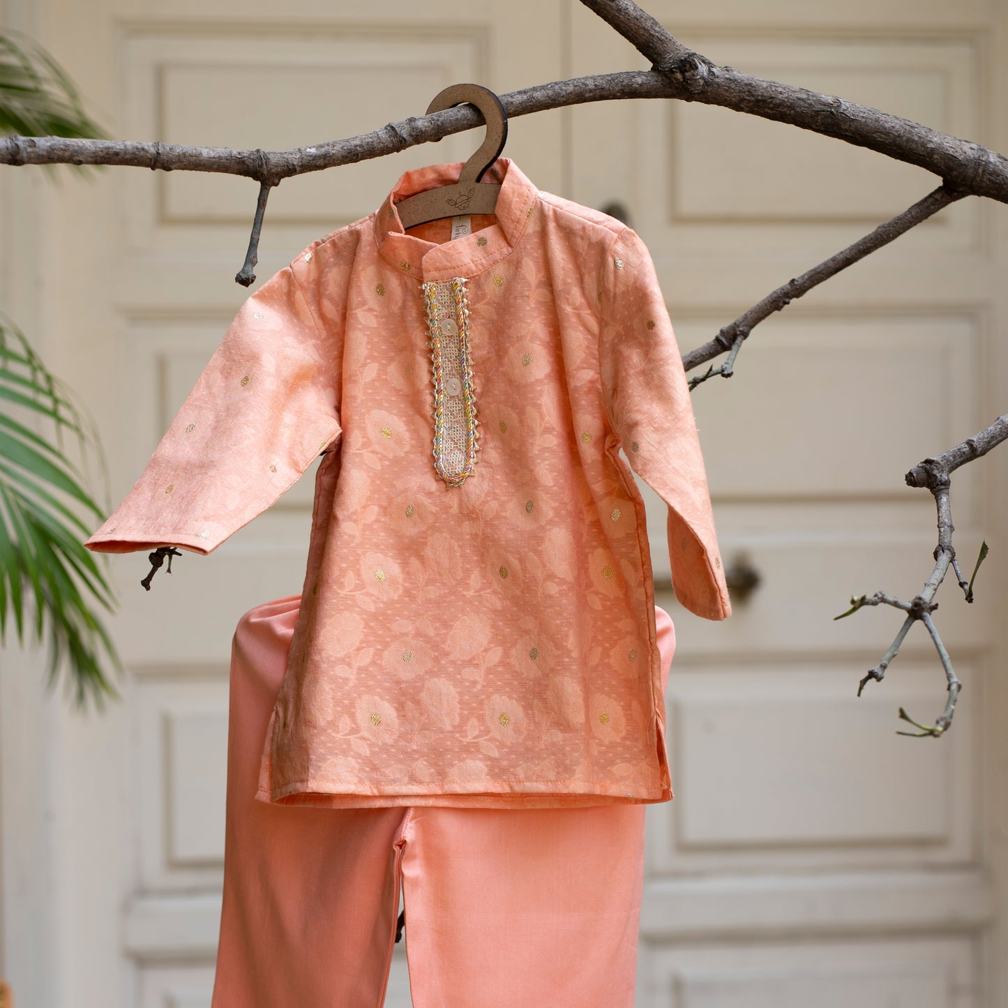 Noor Infant Boys Peach Kurta Set - Firky