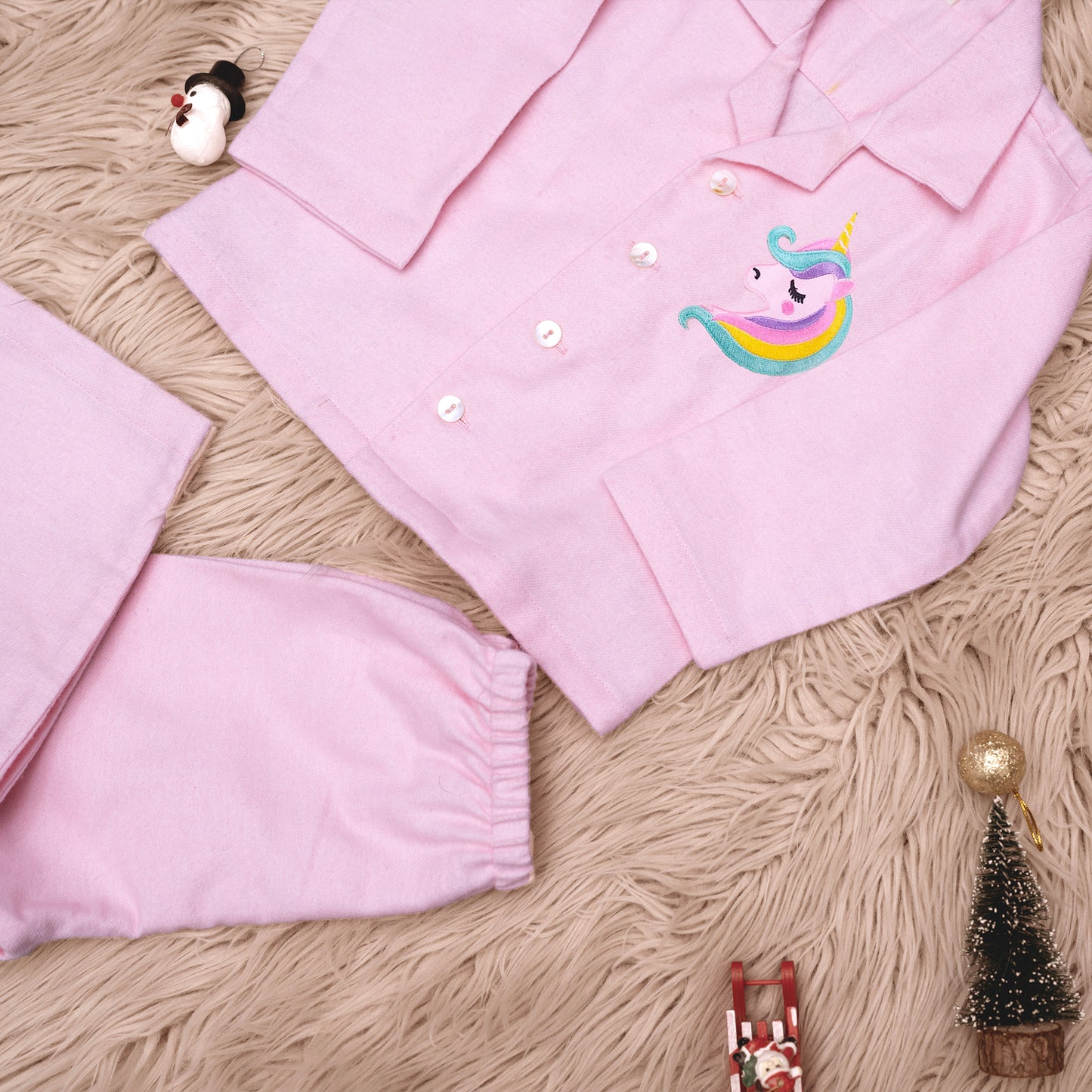Girls Unicorn Warm Night Suit