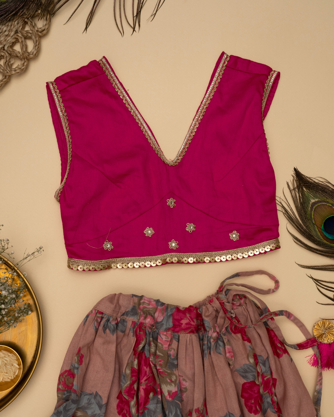 Gul Girls Peach Blossom Lehenga Set