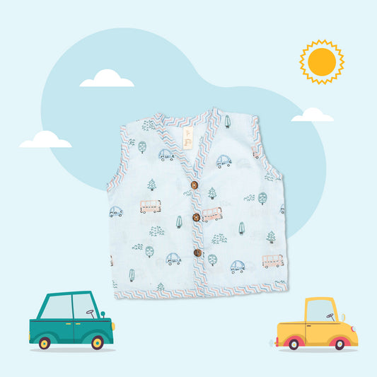 Wheels & Bus Sleeveless Jhabla