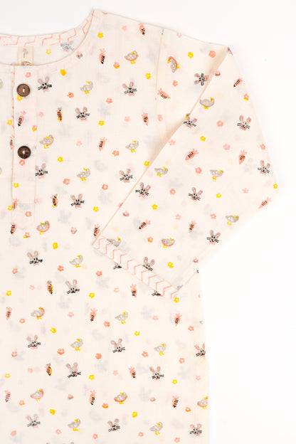 Bunny & Carrot Print Night Dress - Firky