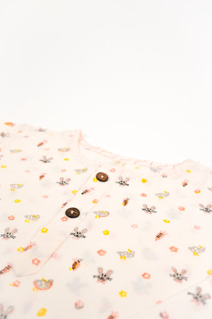 Bunny & Carrot Print Night Dress - Firky