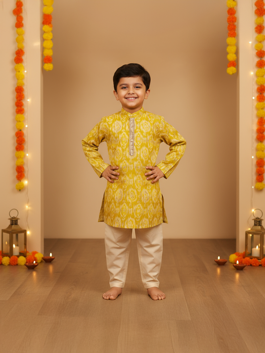Jugnu Lime Kurta Set