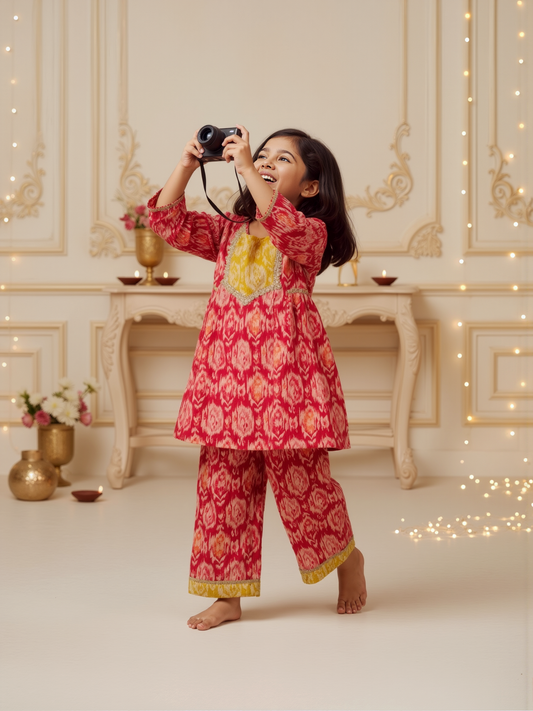 Jugnu Girls Hot Pink Dress