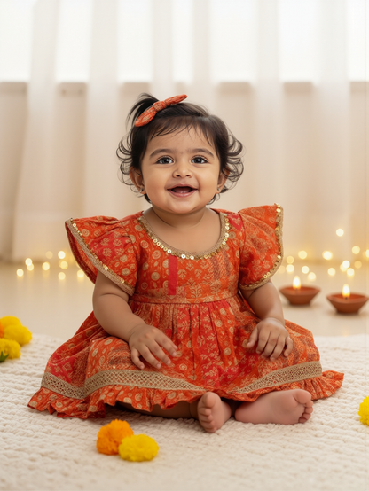 Jugnu Infant Safforn Dress