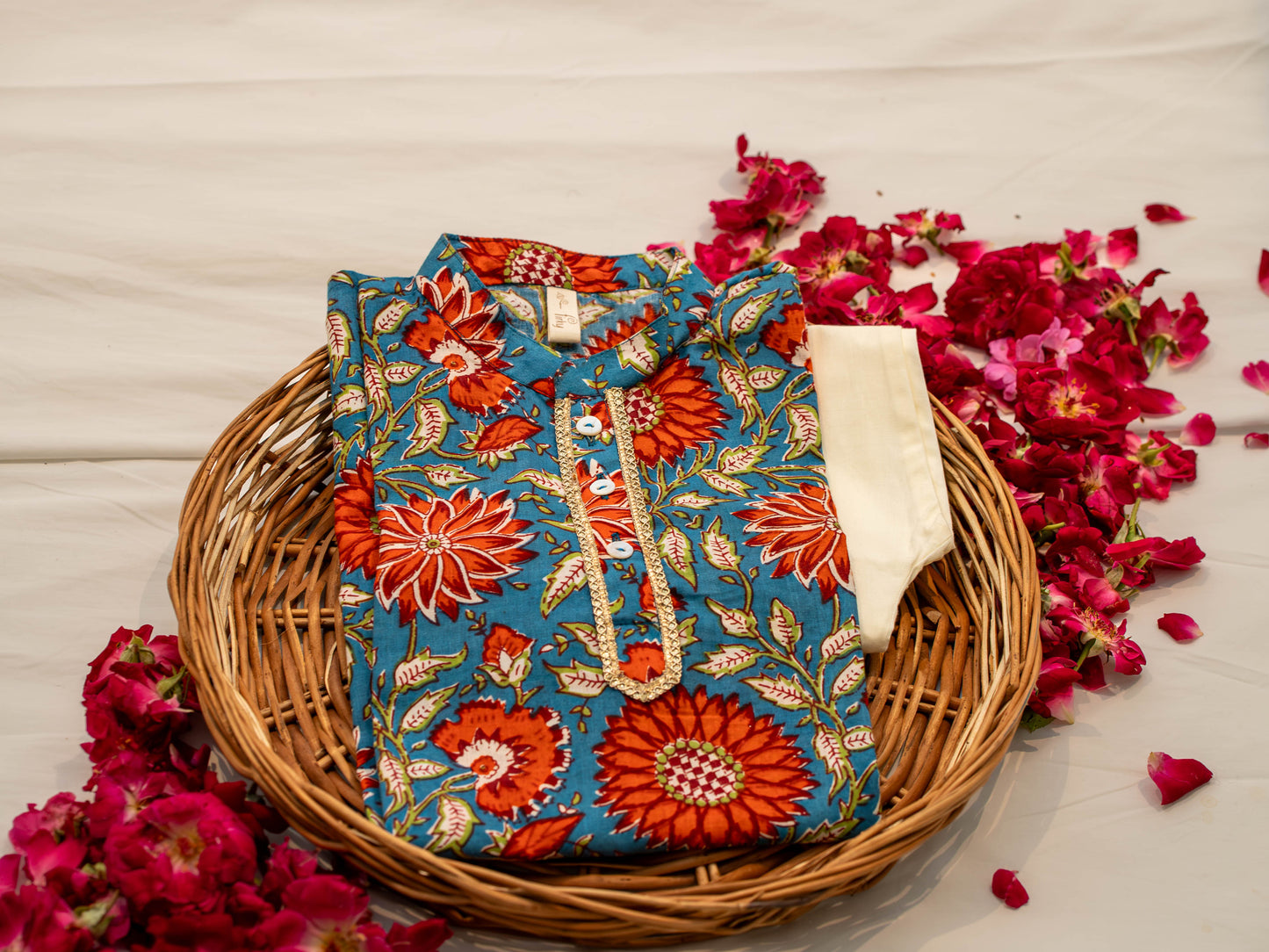 Gulabahar Infant Boys Teal Kurta Set
