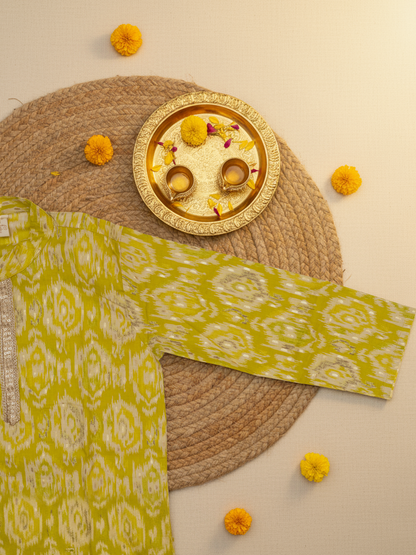 Jugnu Lime Kurta Set