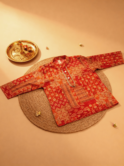 Jugnu Infant Saffron Kurta Set