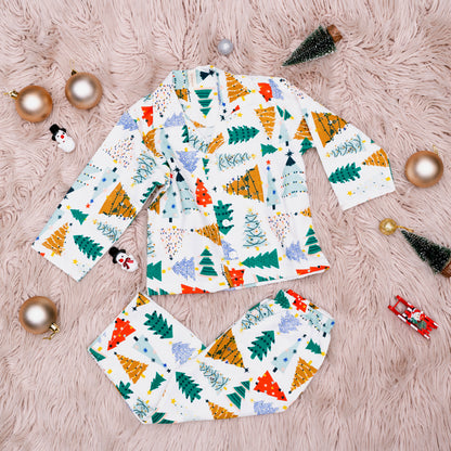 Kids XMAS Tree Warm Night Suit