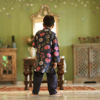 Noor Boys Navy Kurta Set - Firky