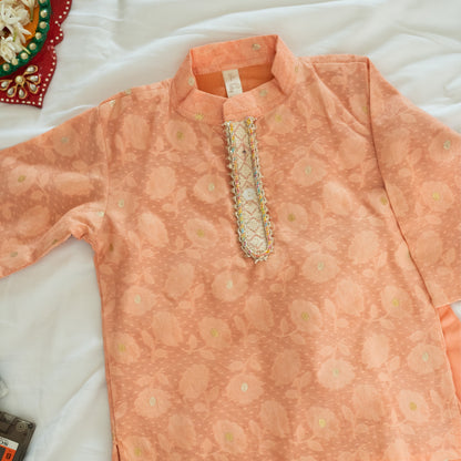 Noor Infant Boys Peach Kurta Set - Firky