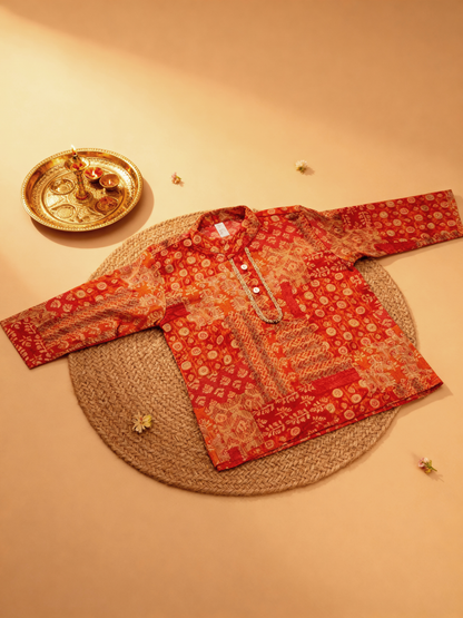 Jugnu Infant Saffron Kurta Set